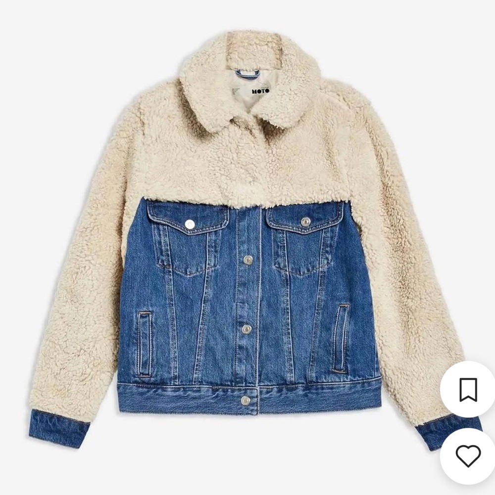 Topshop teddy denim jacket